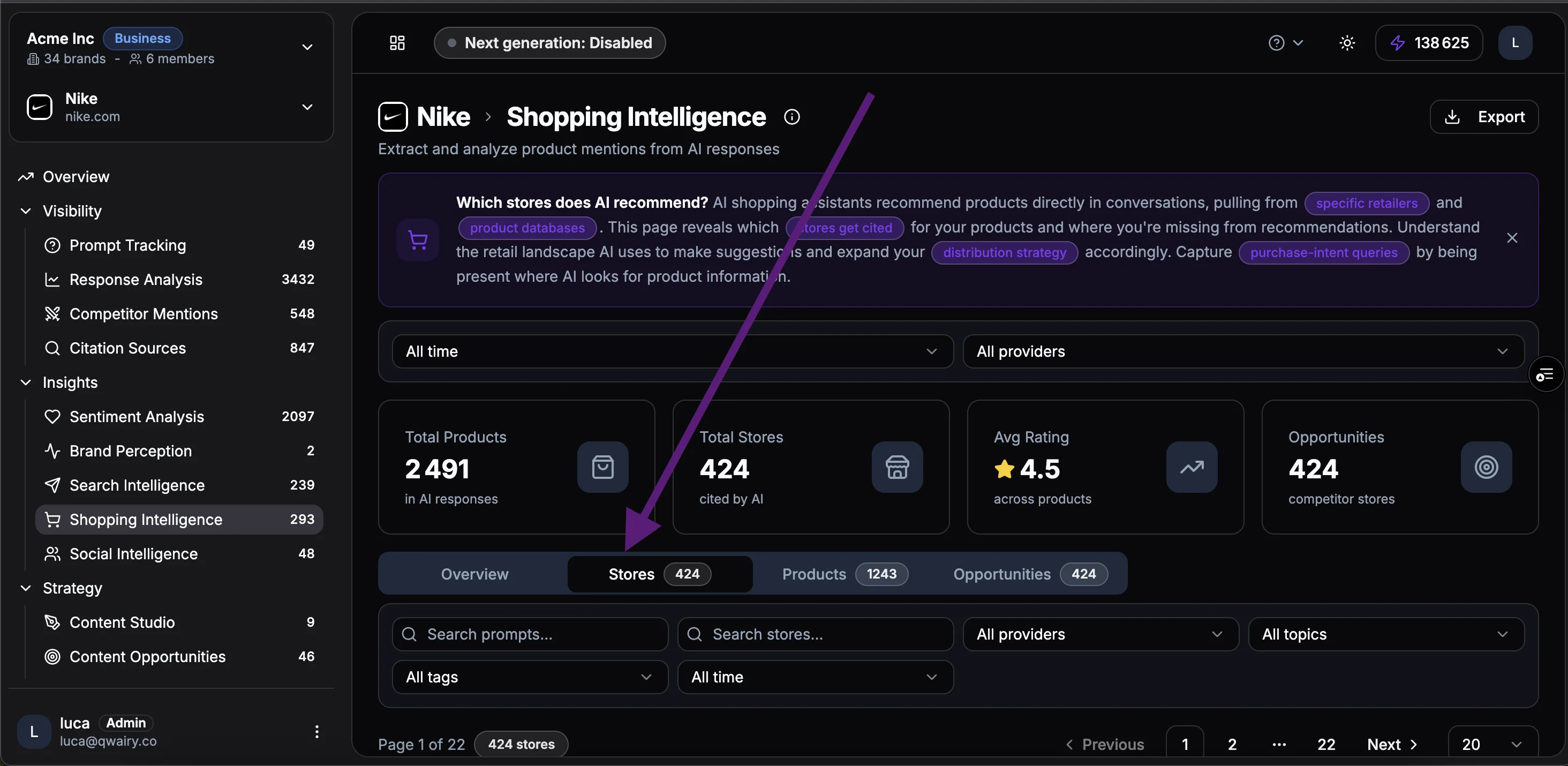 Shopping Intelligence Dashboard